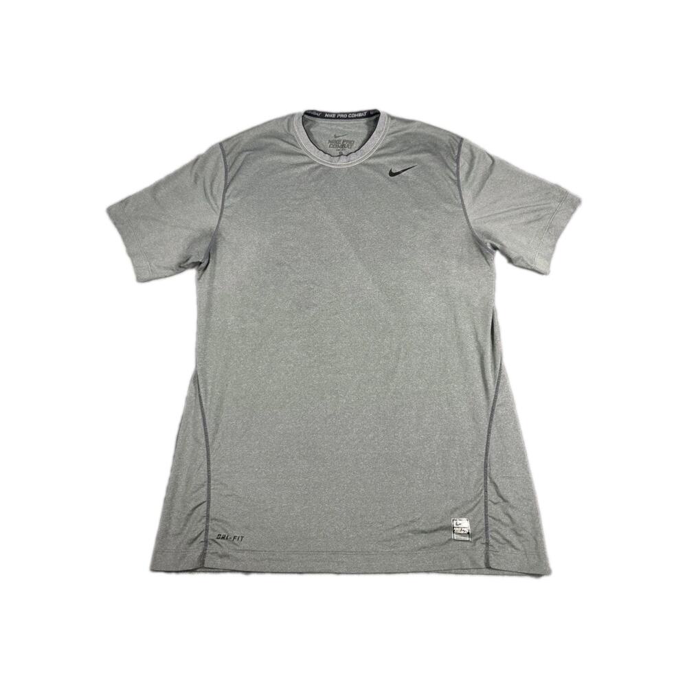 Nike Pro Combat Shirt Men’s XL GRAY Compression Dri-FIT Short Sleeve Training